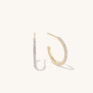Mejuri Pavé Diamond Midi Hoops